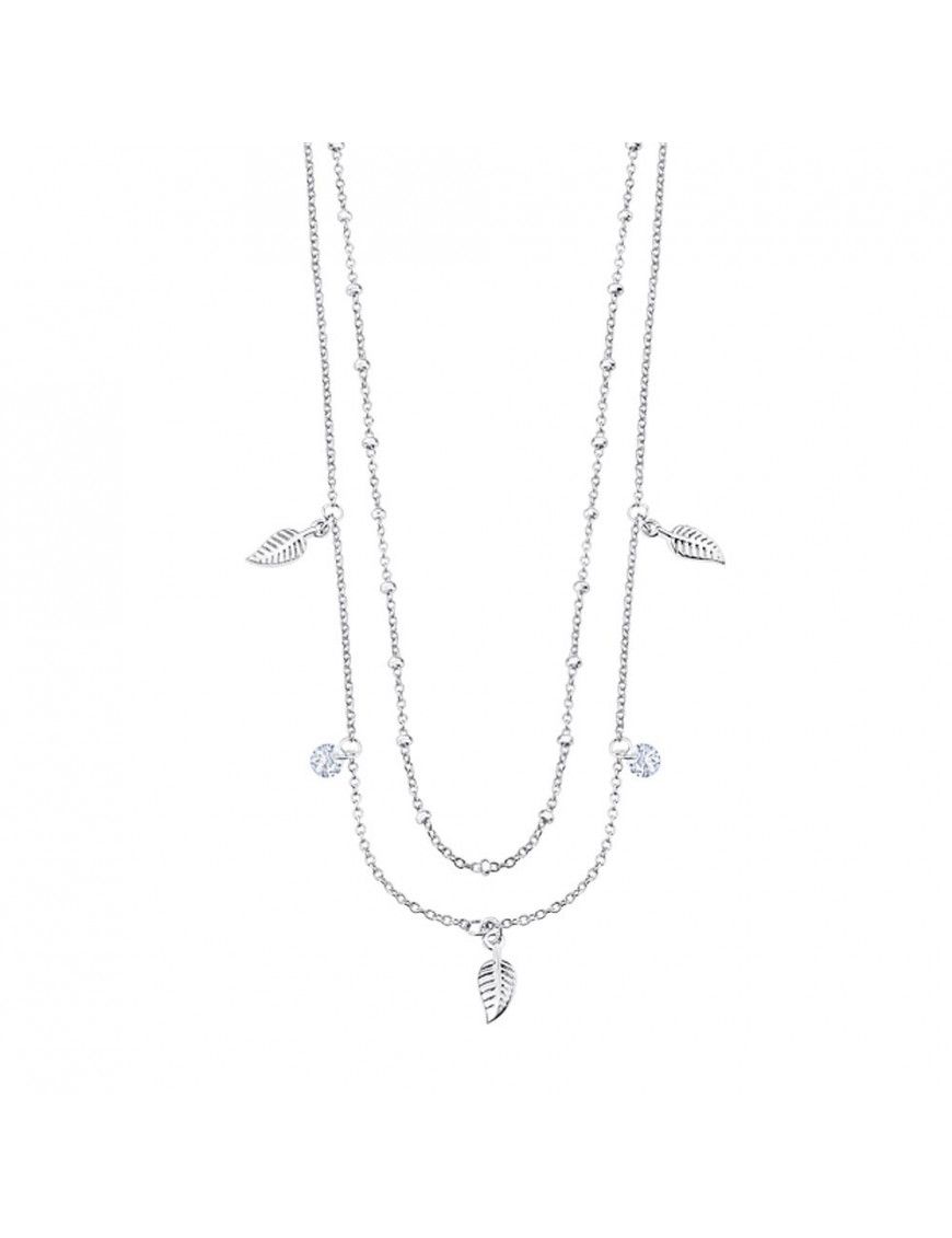 Collar Lotus Silver doble con plumas LP3008-1/1