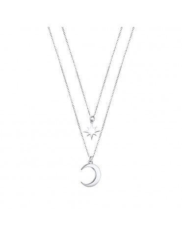 Collar Lotus Silver doble estrella y luna LP3021-1/1