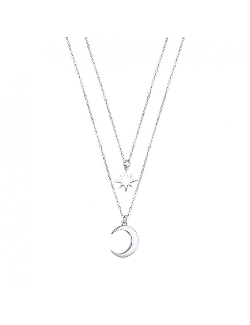 Collar Lotus Silver doble estrella y luna LP3021-1/1