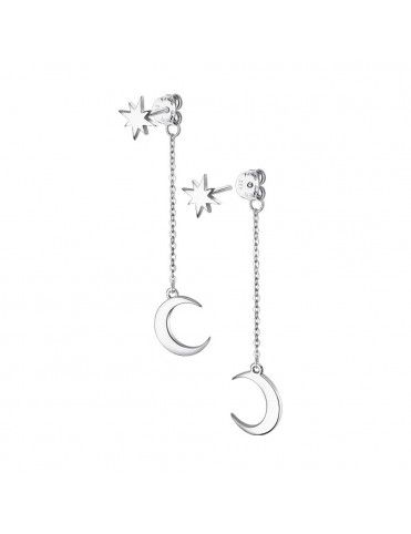 Pendientes Lotus Silver luna y estrella LP3021-4/1