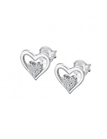 Pendientes Lotus Silver doble corazón LP3124-4/1