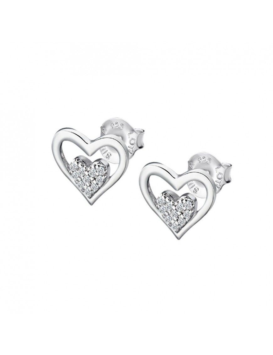 Pendientes Lotus Silver doble corazón LP3124-4/1
