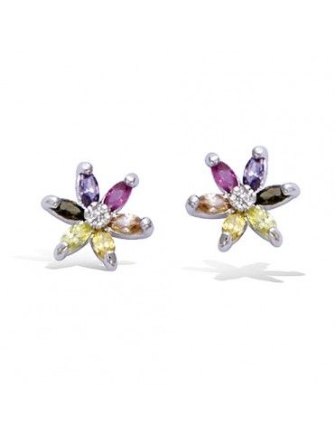 Pendientes De Plata Colores...