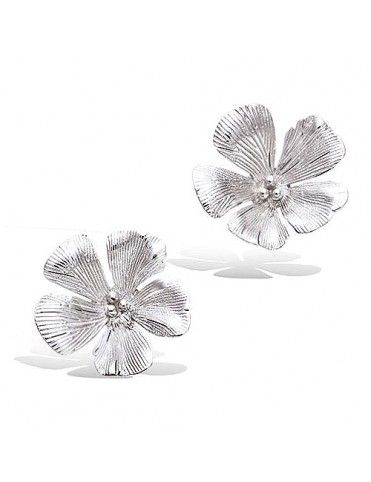 Pendientes De Plata Flor...