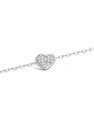 Pulsera De Plata Corazón...