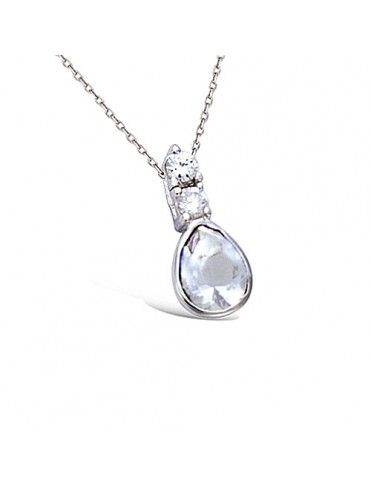 Collar De Plata Forma Gota...