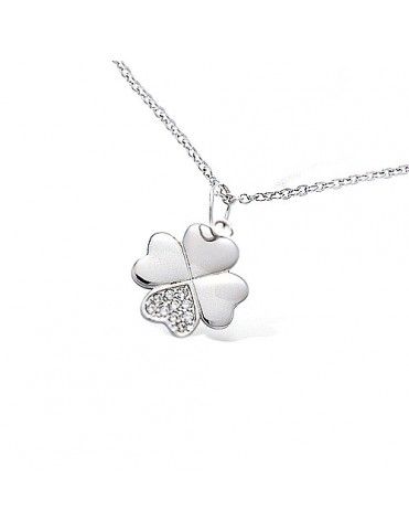 Collar De Plata Trébol...