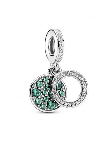 Charm Colgante Doble Disco Verde Brillante 799186C02
