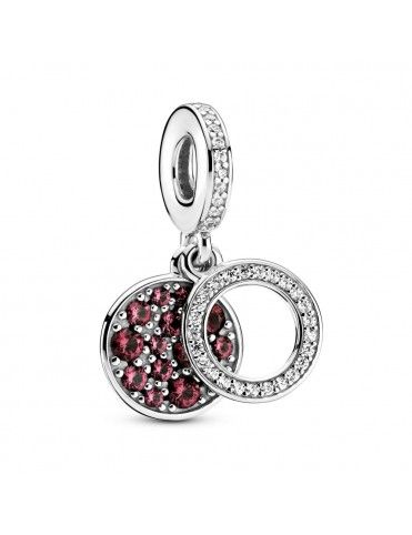 Charm Colgante Pandora Doble Disco Rojo Brillante 799186C03