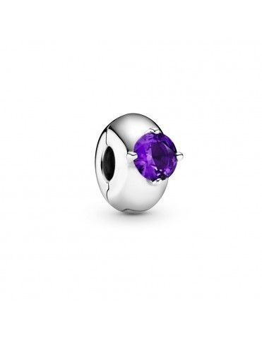 Clip Pandora Círculo Solitario Morado 799204C02