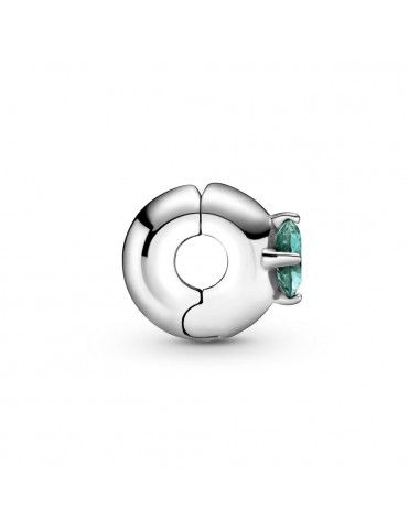 Clip Pandora Círculo Solitario Verde 799204C03