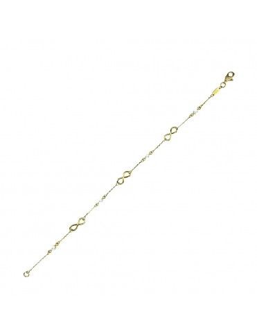 Pulsera Oro Amarillo 18k Infinitos Y Circonitas 401-00861