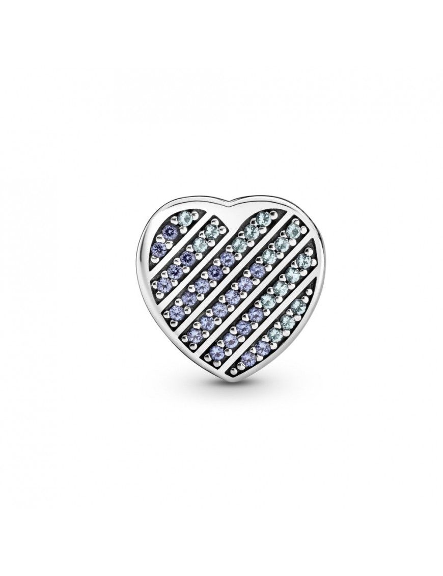 Clip-Charm Pandora Reflexions Corazón Azul en Pavé 799346C01