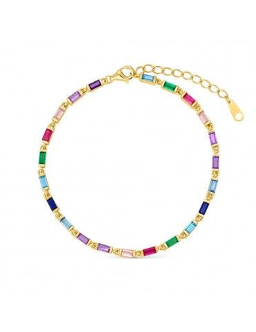 Pulsera De Plata Bañada En...