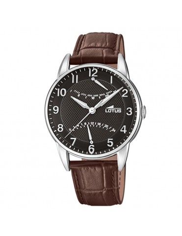 Lotus Orologio Da Polso Uomo - Analógico Classico Quarzo - Cassa Acciaio 39mm, Quadrante Nero, Cinturino In Pelle - Mod. 18422/2