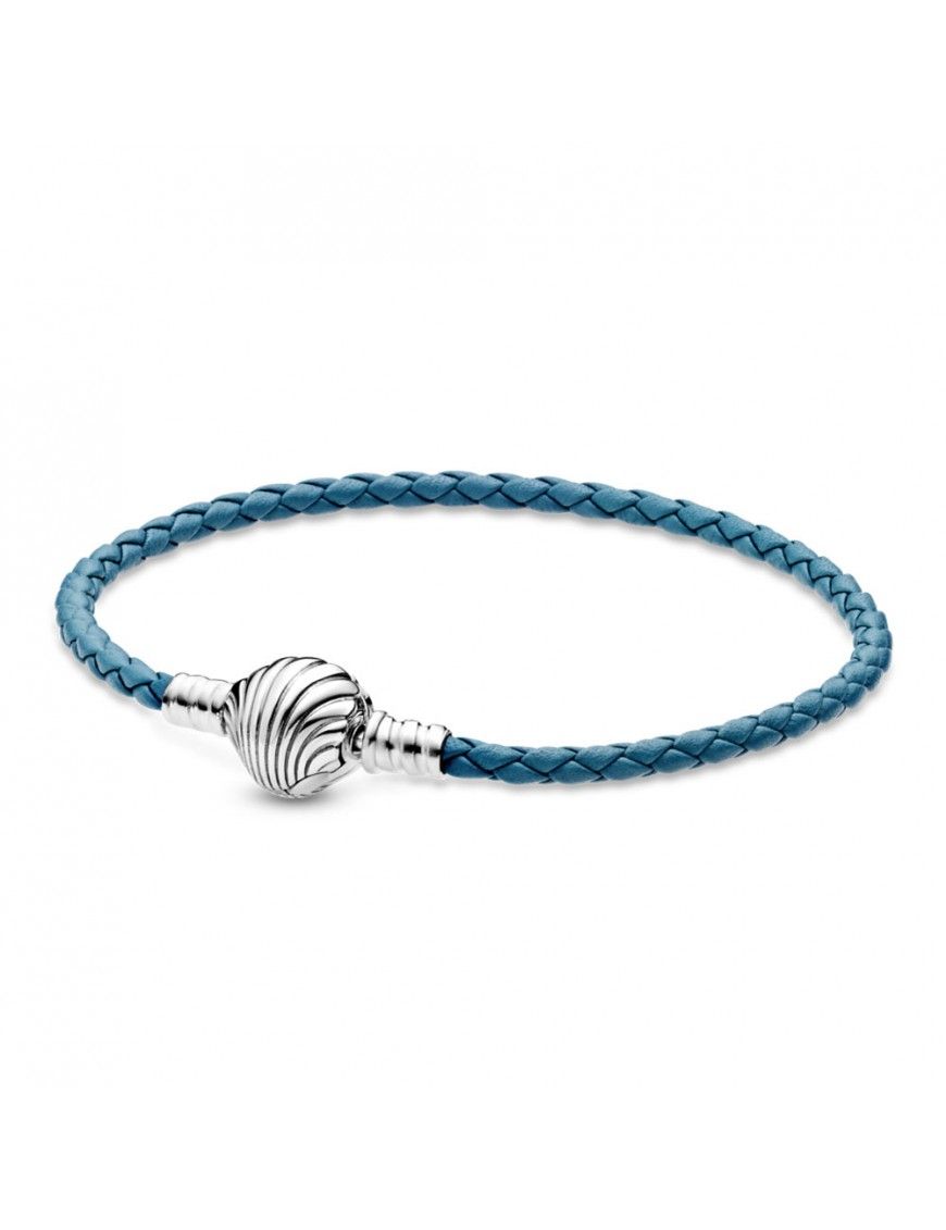 Pulsera Pandora Cuero Trenzado Turquesa 598951C01-S2