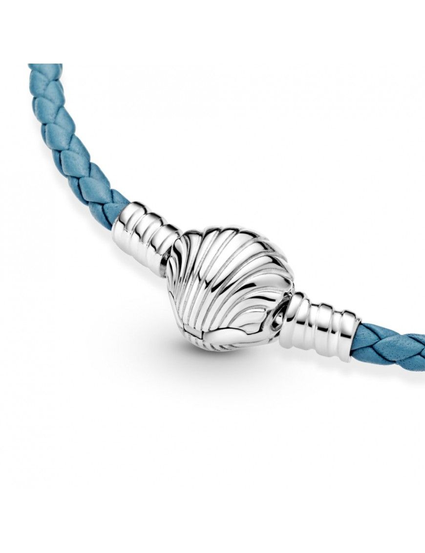 Pulsera Pandora Cuero Trenzado Turquesa 598951C01-S2