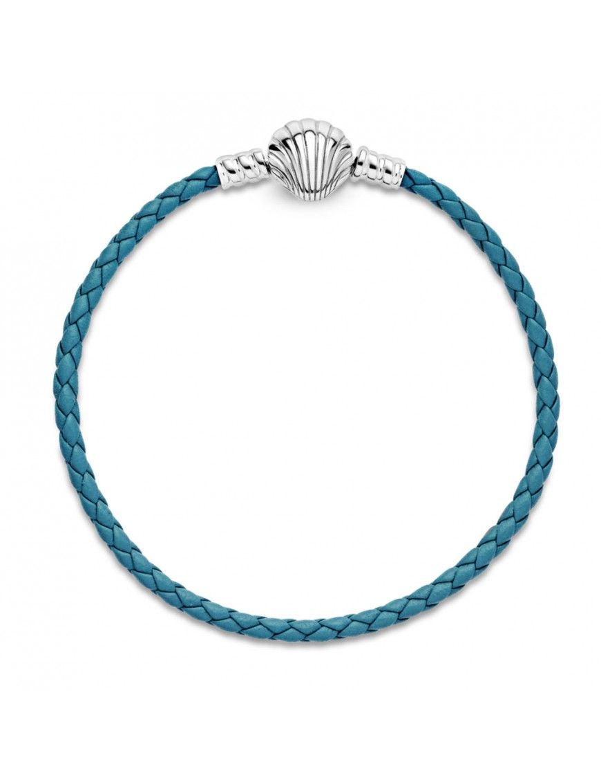 Pulsera Pandora Cuero Trenzado Turquesa 598951C01-S2