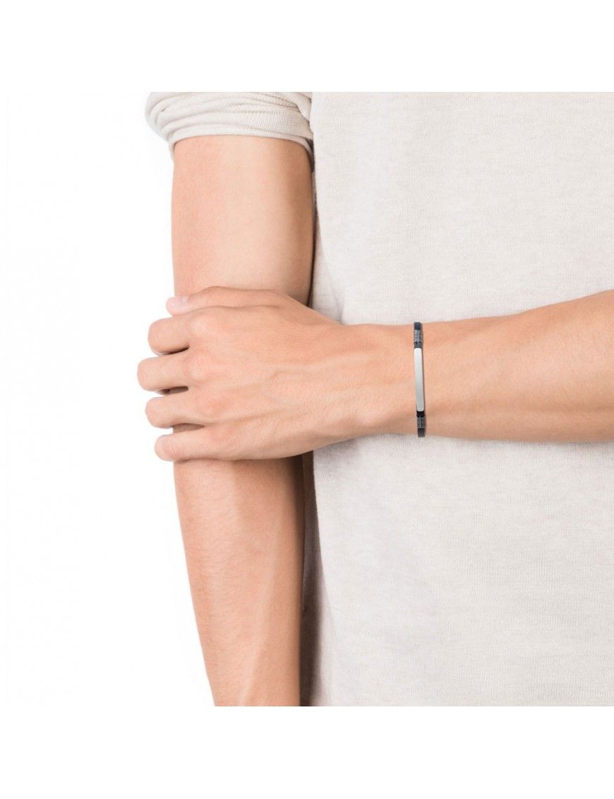 Pulsera Viceroy hombre Air acero con piel azul y detalle acero