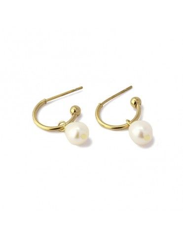Pendientes Anartxy Acero Aros Perla BPE584