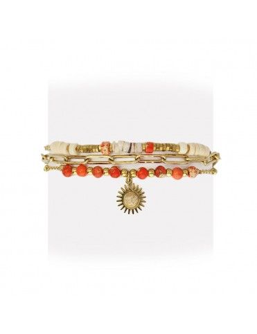 Pulsera Anartxy Acero Dorado Piedras BPU183