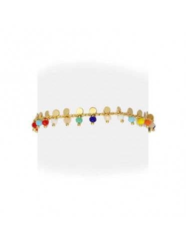 Pulsera Anartxy Acero Dorado Charms Círculos BPU239