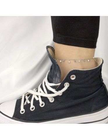 Pulsera Tobillera De Plata Mujer Perlas 115527