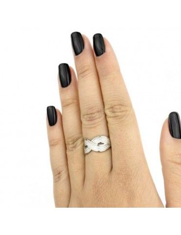 Anillo De Plata Abierto Trenza 123710