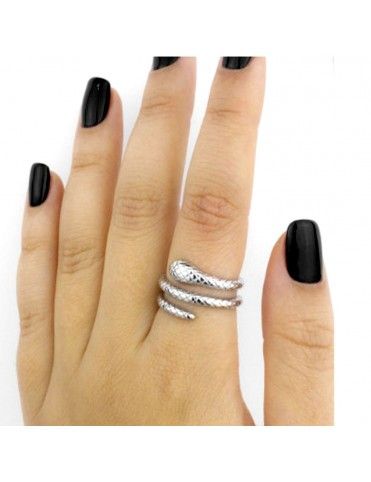 Anillo De Plata Abierto Serpiente 123706