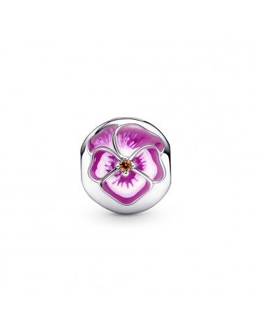 Clip Pandora Flor Pensamiento Rosa 790772C01