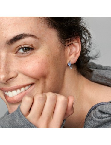 Pendientes Pandora de Aro Flor Pensamiento Azul 290775C01