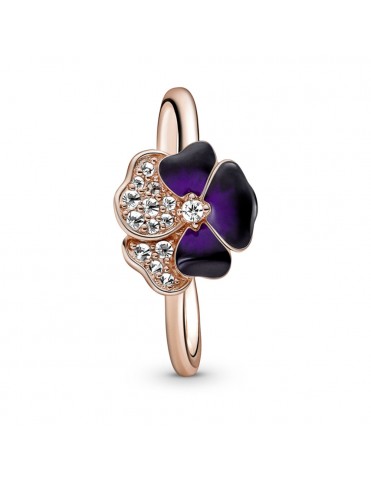 Anillo Pandora Flor Pensamiento Morado 180764C01-52