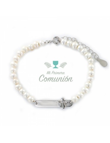 Pulsera De Plata Y Perlas...