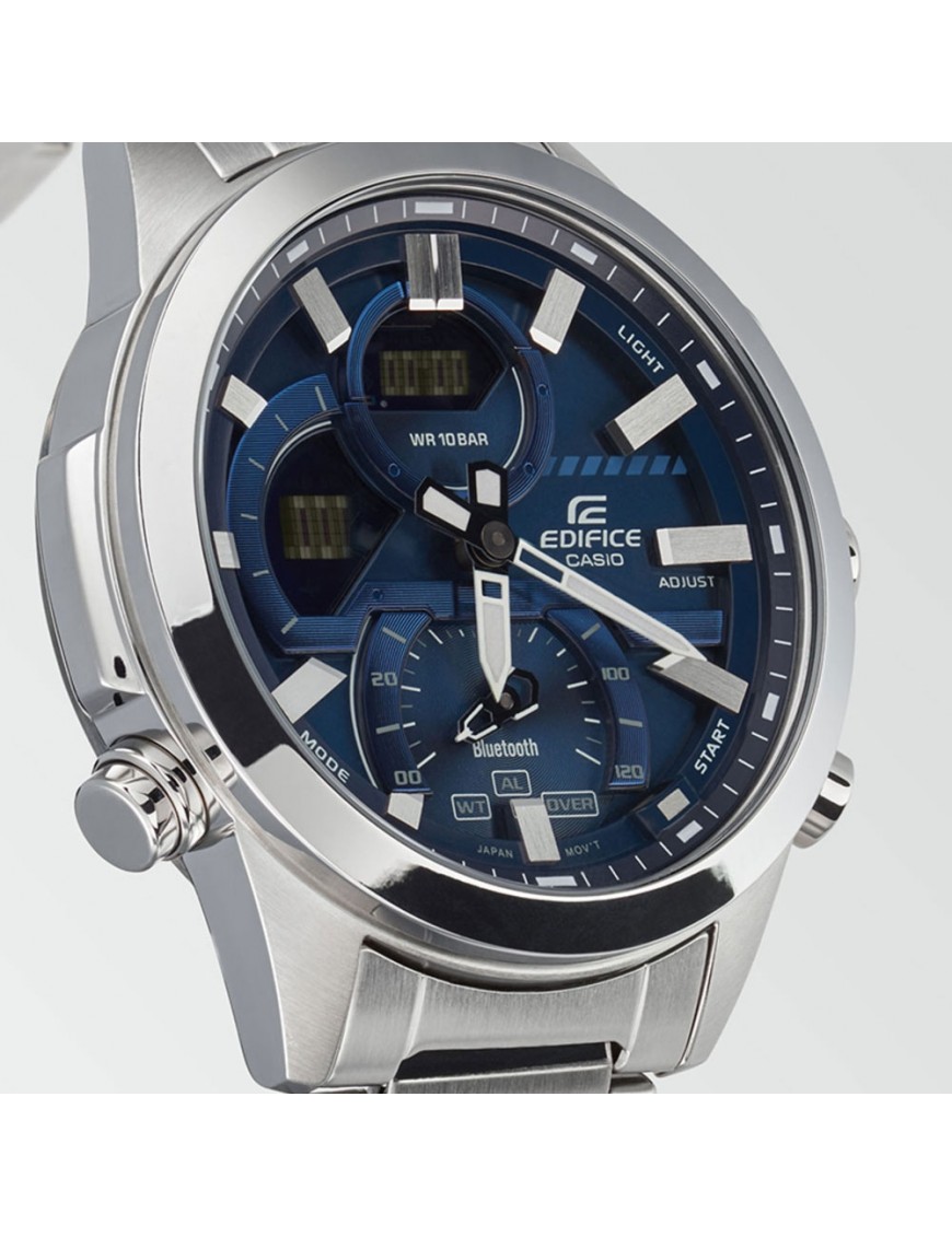 Casio Edifice ECB-30D-2AEF Orologio Uomo Multifunzione | Cronografo, Acciaio, 50m Water Resistant