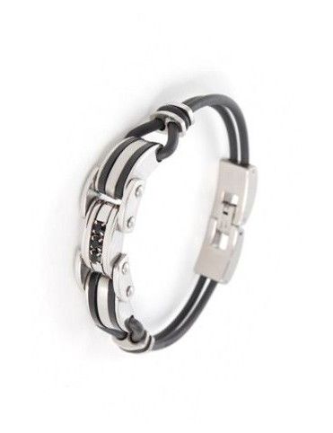 PULSERA VICEROY ACERO BICOLOR CAUCHO HOMBRE 3041P09090