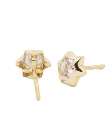 Pendientes de oro amarillo estrella 61A1012/A