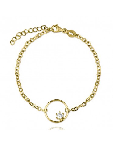 Pulsera de plata dorada aro...