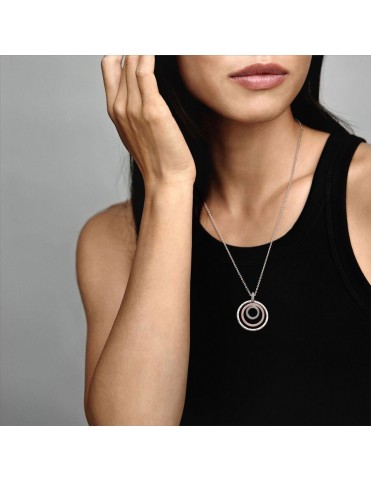 Collar Pandora Colgante Círculos en Dos Tonos 389483C01-60