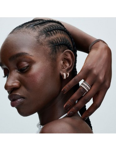 Pulsera Talla 16 Pandora Tenis Negra Brillante 581469C02-16