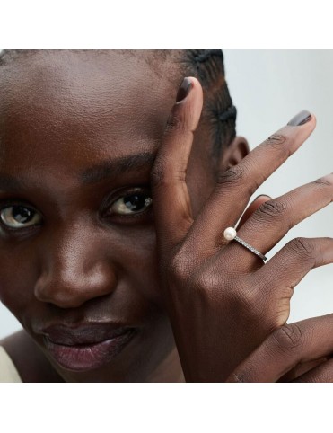 Anillo Talla 12 Pandora Perla Cultivada de Agua Dulce y Pavé 193158C01-52