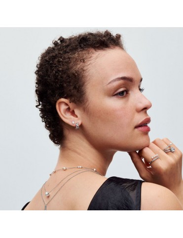 Pendientes Pandora botón Perla Cultivada de Agua Dulce de 4.5mm 293168C01