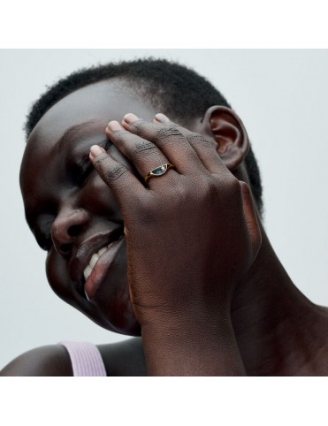 Anillo talla 12 Pandora ME Mitad Sello Esmaltado 163325C01-52