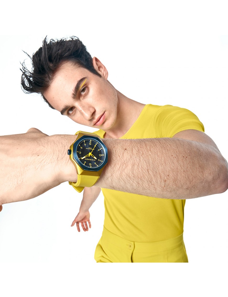 Viceroy Colours Orologio Uomo 401391-47: Cassa A Barile In Alluminio Kaki, Cinturino In Silicone, Vetro Minerale, Impermeabile 5 ATM