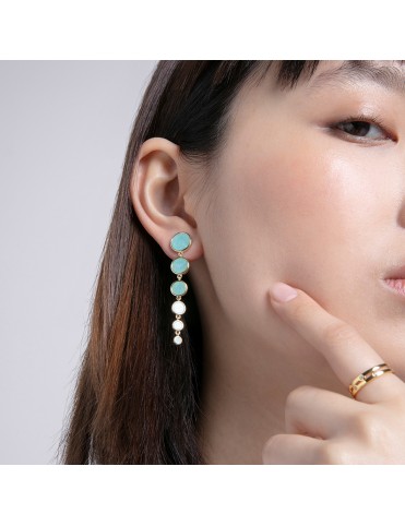 Pendientes Largos Viceroy Plata Amazonita 2300E100-43