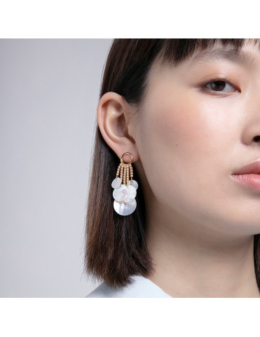 Pendientes Largos Viceroy Plata Dorada Perlas 13192E100-90