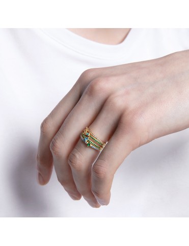 Anillo Viceroy Plata Baño Oro 15121A014-39