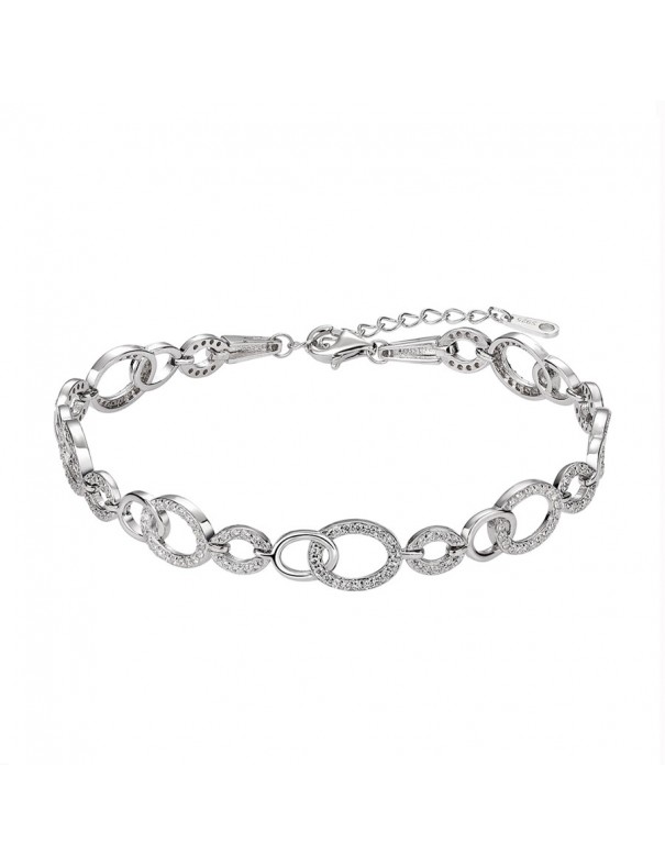Pulsera de plata y circonitas óvalos para mujer 9114638