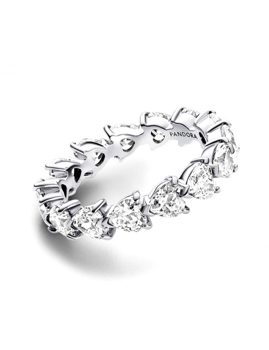 Anillo Banda de Corazones Transparentes 193103C01-58