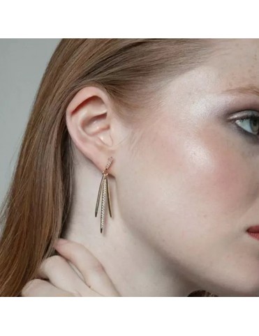 Pendientes Viceroy Plata con Baño en Oro y Tres Colgantes 2321E100-30