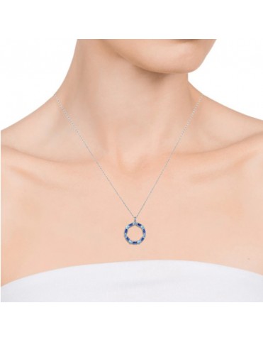 Collar Viceroy Plata Elegant Colgante de Aro y Circonitas Azules 9121C000-33